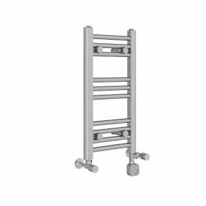 Bergen 600 x 300mm Dual Fuel Straight Chrome Thermostatic Electric Heated Towel Rail