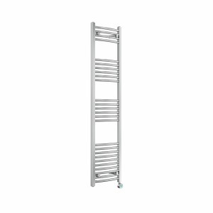 Fjord 1600 x 400mm Curved Chrome Thermostatic Touch Control Electric Heated Towel Rail