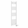Fjord 1600 x 400mm Curved White HEC Thermostatic Electric Heated Towel Rail