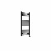 Bergen 1000 x 500mm Straight Black Thermostatic Touch Control Electric Heated Towel Rail