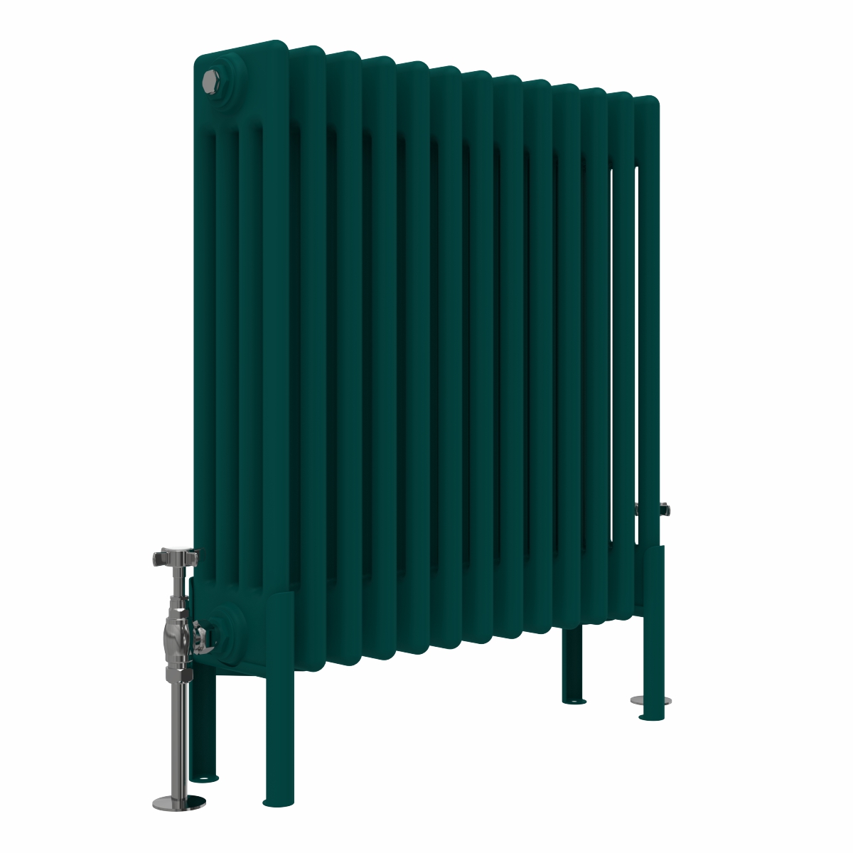 Bern 600 x 605mm Traditional Blue Green Horizontal Four Column Radiator