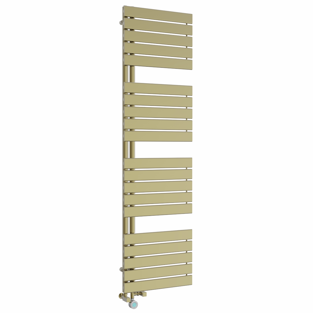Kristiansund 1800 x 500mm Dual Fuel Brushed Brass Thermostatic Touch Control Electric Heated Towel Rail