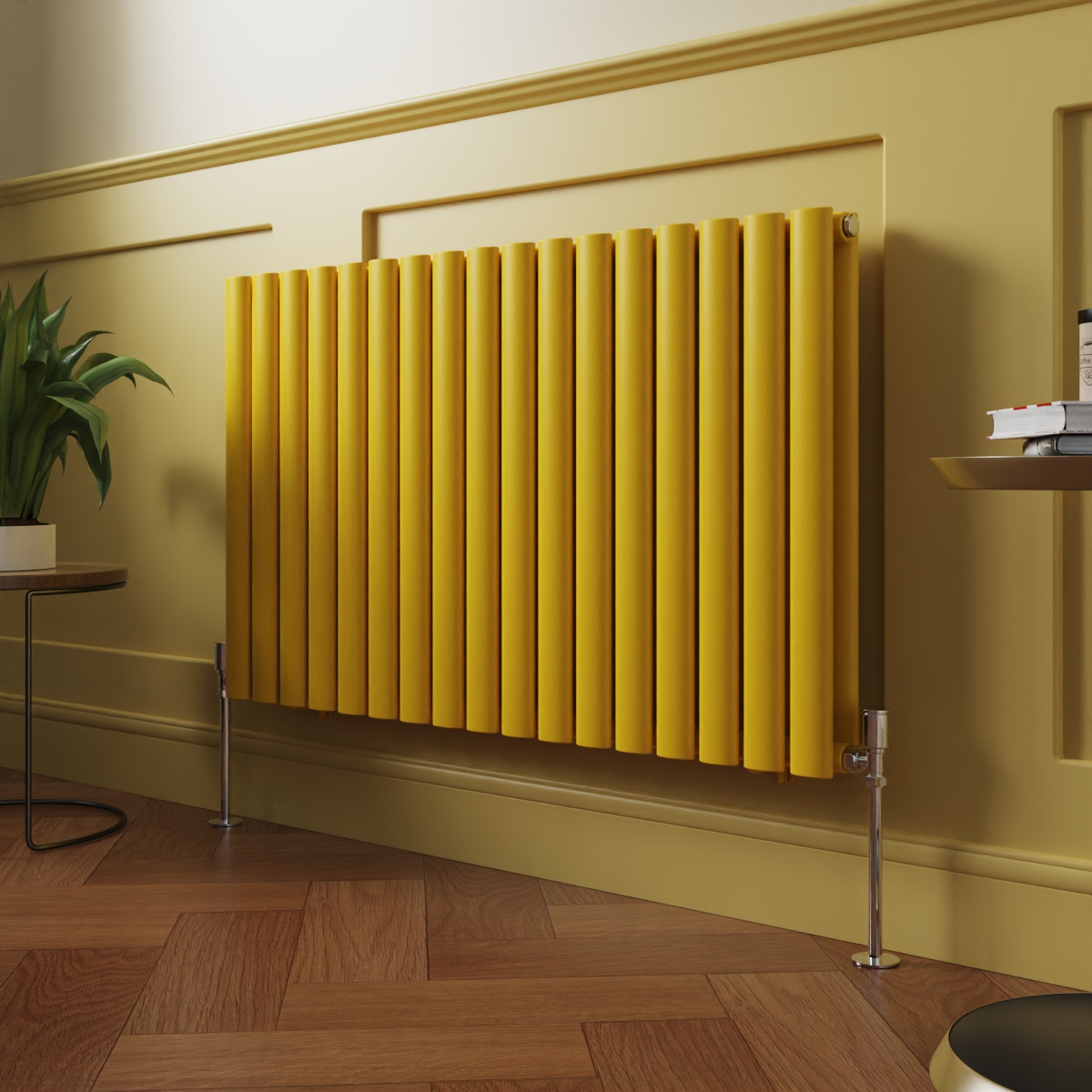Norden 600 x 1004mm Zinc Yellow Double Horizontal Oval Column Designer Radiator