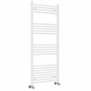 Fjord 1400 x 600mm Curved White Heated Towel Rail
