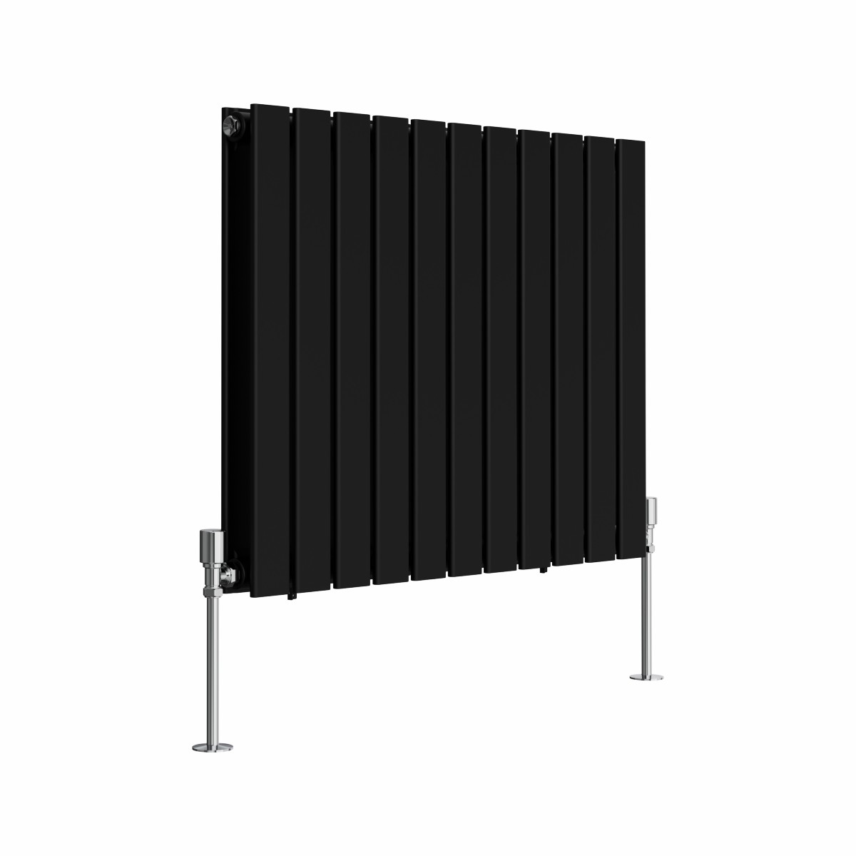Karlstad 600 x 750mm Black Double Horizontal Flat Panel Designer Radiator
