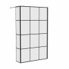 Wasdale 1400mm Wet Room Screen with 300mm Hinged Wet Room Return Screen - Black Grid