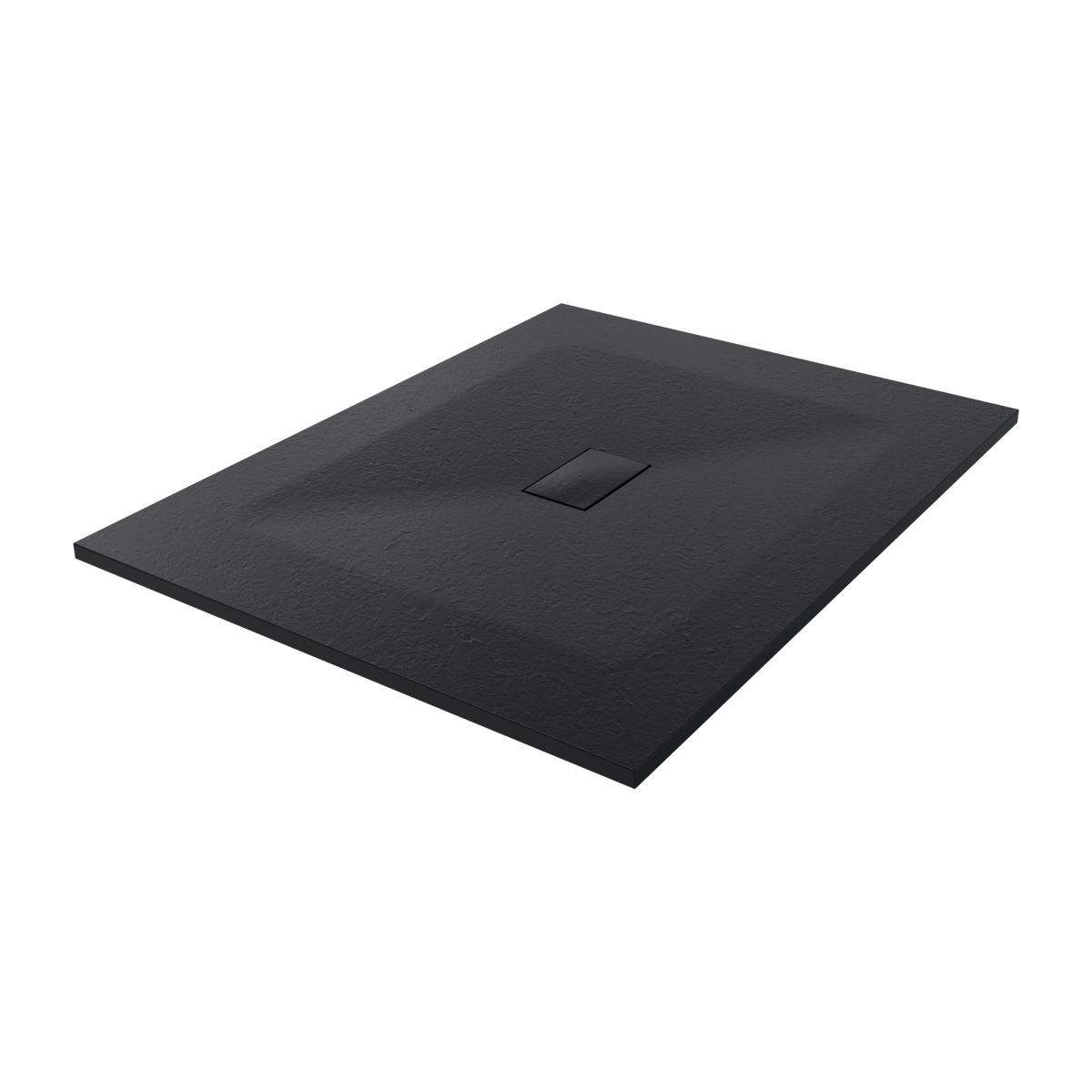 Terra - 1300x1000mm Slate Effect Rectangle Shower Tray Black