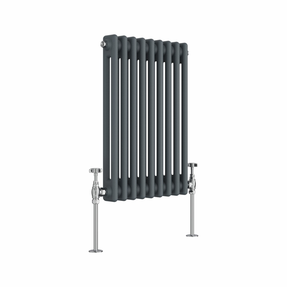 Bern 600 x 425mm Anthracite Double Column Horizontal Traditional Radiator