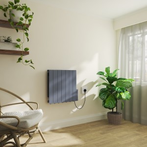 Bismo 575 x 615mm Grey Wifi Oil Filled Electric Radiator - 1200W