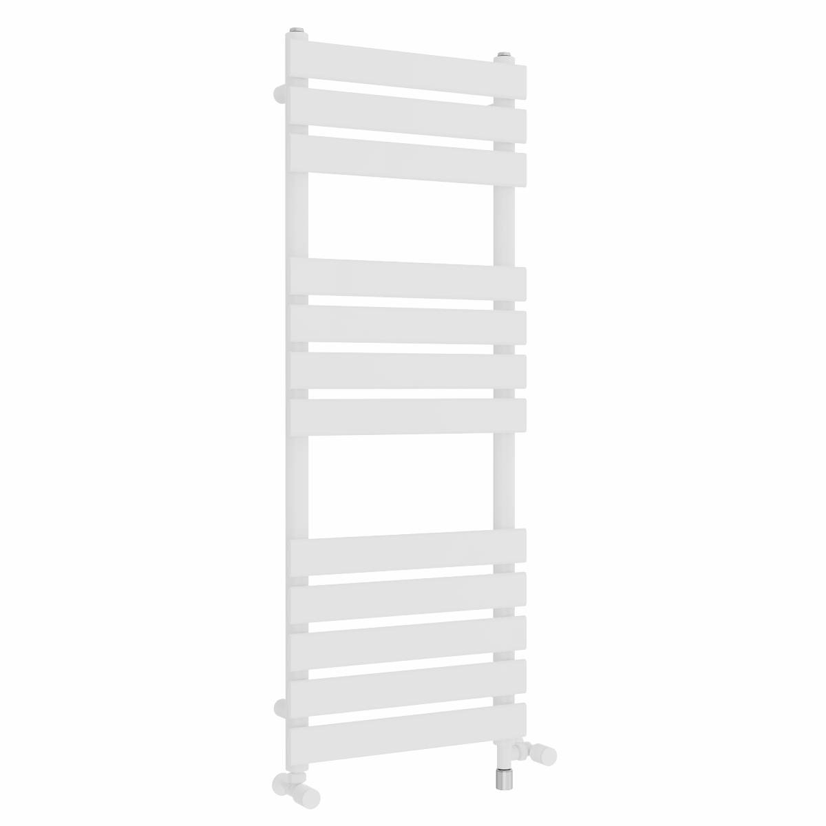 Juva 1200 x 450mm Dual Fuel White Flat Panel Simple Electric Heated Towel Rail