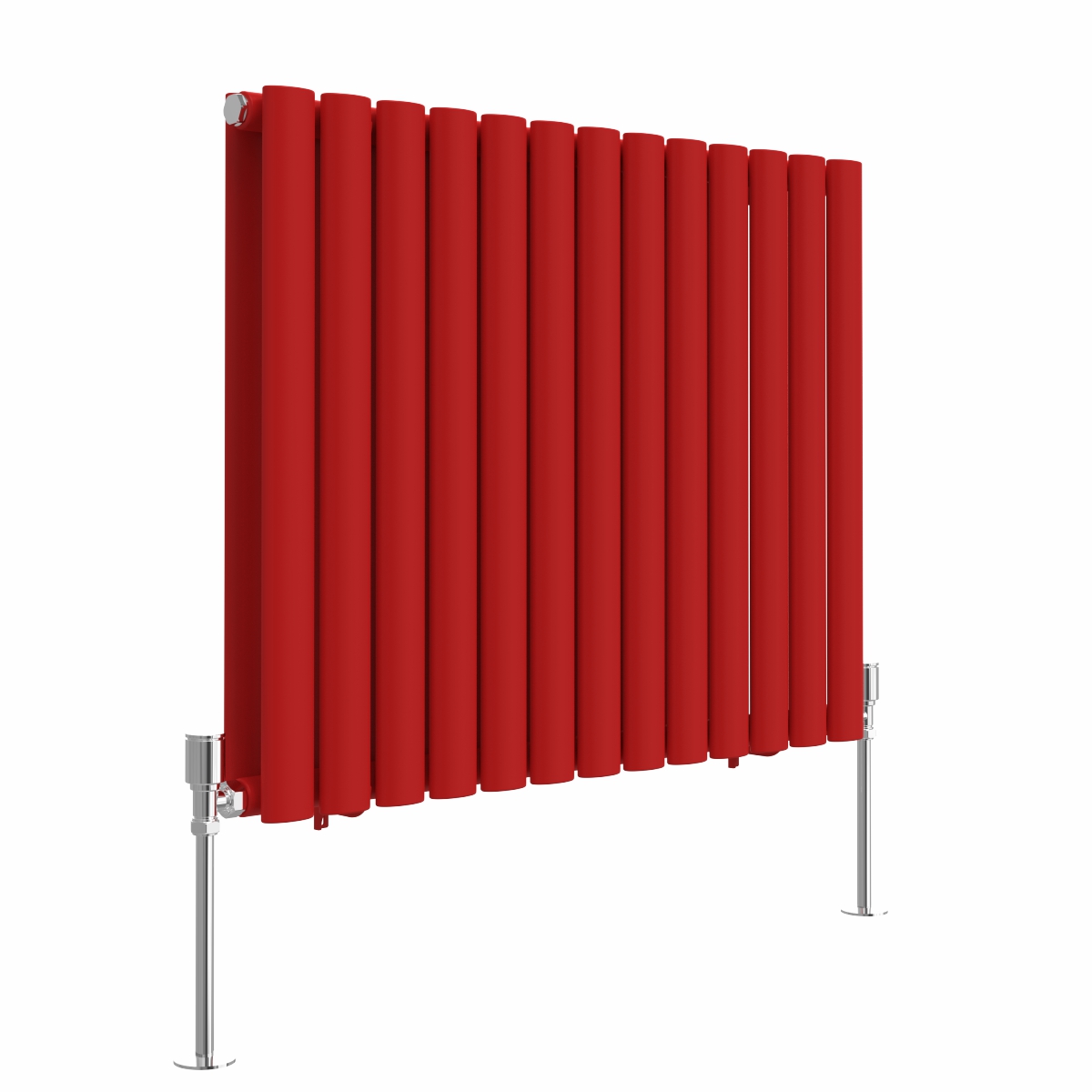 Norden 600 x 768mm Signal Red Double Oval Column Horizontal Designer Radiator