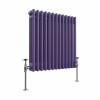 Bern 600 x 605mm Elegant Purple Triple Column Horizontal Traditional Radiator