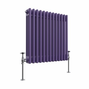 Bern 600 x 605mm Elegant Purple Triple Column Horizontal Traditional Radiator