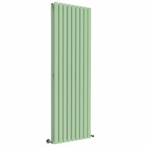 Lulea 1800 x 620mm Pastel Green Double Flat Panel Vertical Designer Radiator
