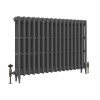 Classic  745 x 1088mm Farrow & Ball Railings Grey Triple Column Cast Iron Radiator - 17 Sections