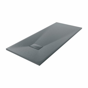 Terra - 1600x700mm Slate Effect Rectangle Shower Tray Anthracite