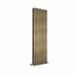 Lulea 1600 x 480mm Black Gold Double Vertical Flat Panel Designer Radiator