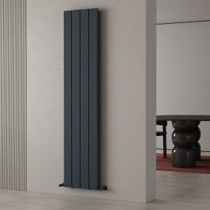 Carisa Chambord Double 1800 x 395mm Anthracite Designer Aluminium Radiator