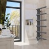 Alesund 988 x 500mm Dual Fuel Anthracite Thermostatic Touch Control Electric Heated Towel Rail