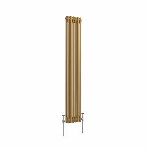 Bern 1500 x 290mm Metallic Gold Double Vertical Column Radiator