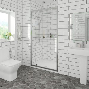 Ennerdale - 1000mm Pivot Shower Door - Chrome