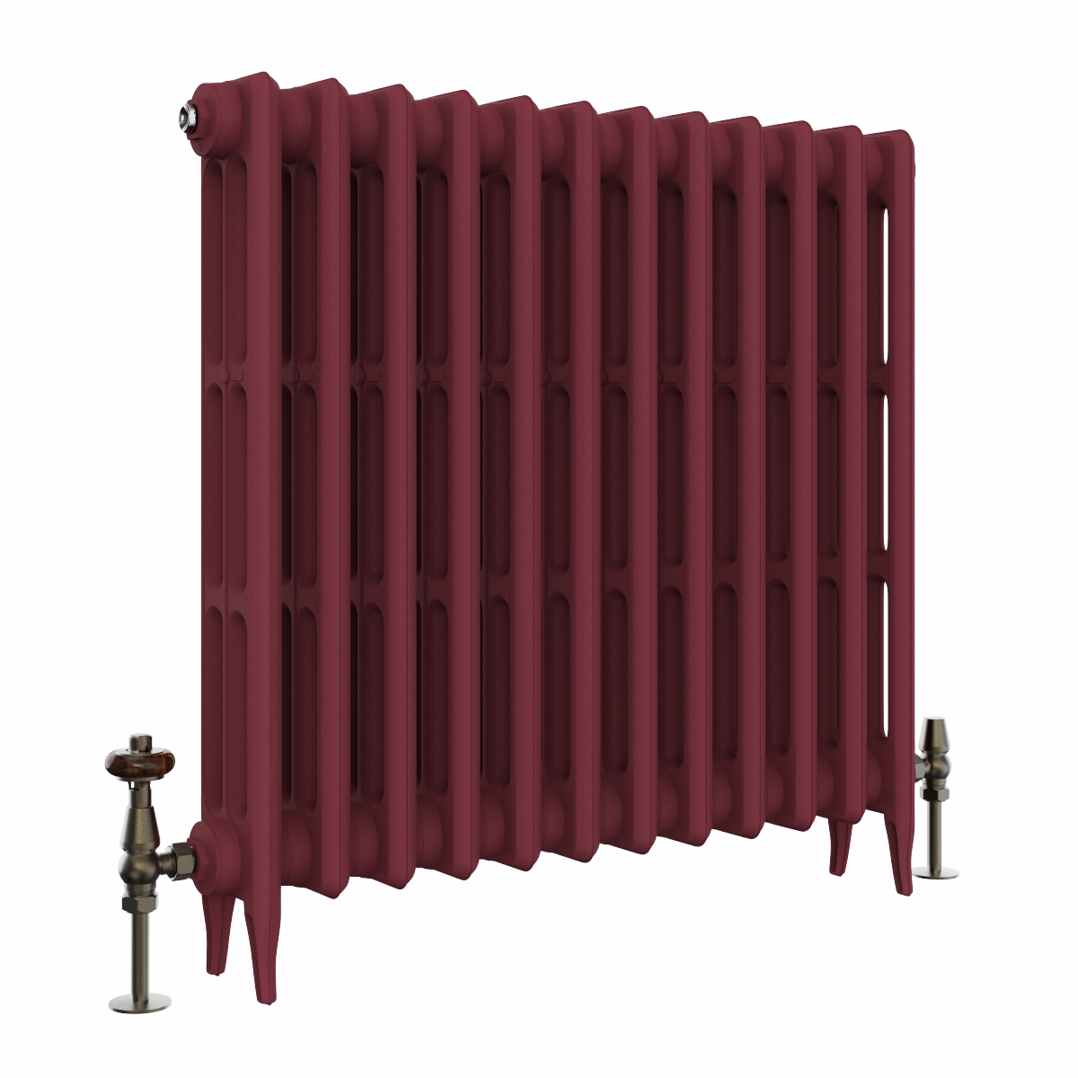 Classic  745 x 778mm  Farrow & Ball Eating Room Red Triple Column Cast Iron Radiator - 12 Sections