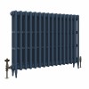 Classic  745 x 1026mm Farrow & Ball Hague Blue Triple Column Cast Iron Radiator - 16 Sections