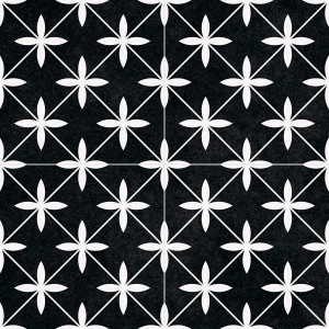 Poole Black Matt Patterned Floor Tiles 450x450 - 1.62sqm - 8 - Box Qty