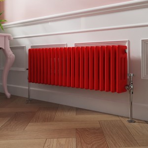 Bern 300 x 1010mm Traditional Signal Red Triple Horizontal Column Radiator