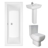 RAK Series 600 Modern Bathroom Suite and Double Ended Bath- Choice of Size and Panel