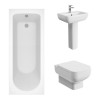 Feel 600 Modern Bathroom Suite with Wall Hung Toilet and Essential Single Ended Bath - 1700 x 700mm