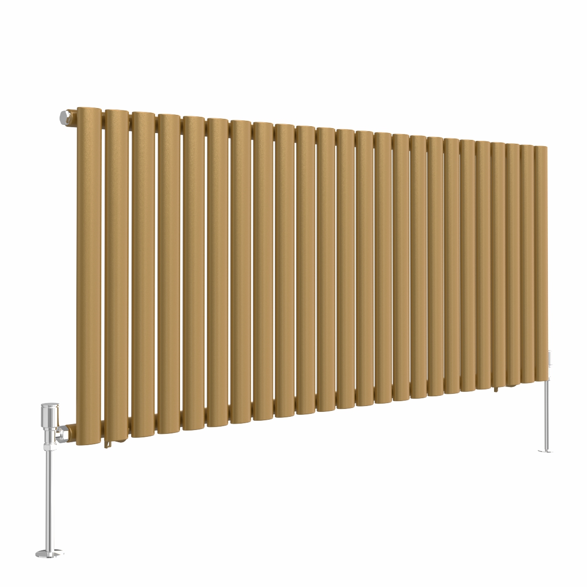 Norden 600 x 1417mm Metallic Gold Single Oval Column Horizontal Designer Radiator