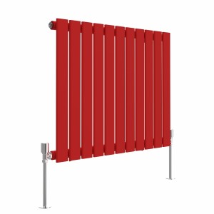 Karlstad 600 x 750mm Signal Red Single Flat Panel Horizontal Designer Radiator