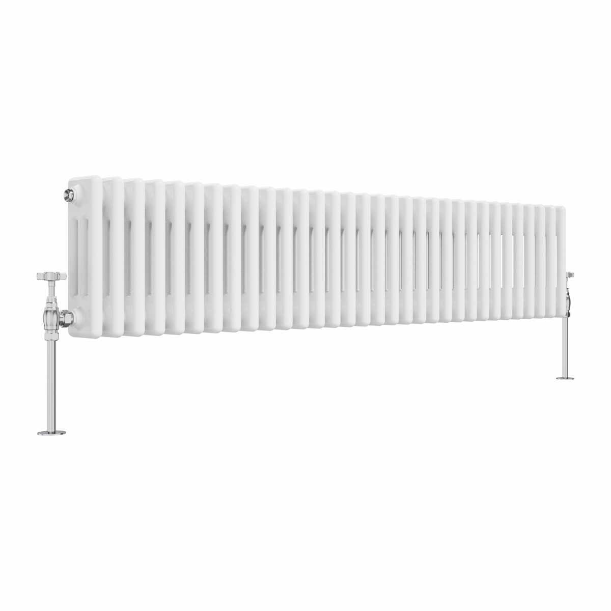 Bern 300 x 1460mm White Triple Column Horizontal Traditional Radiator