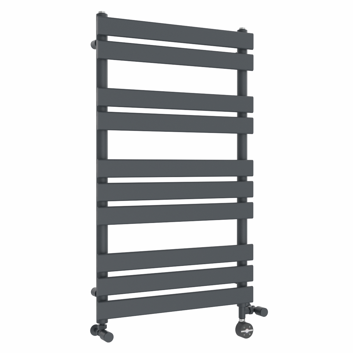 Juva 1000 x 600mm Dual Fuel Sand Grey Flat Panel Thermostatic Touch Control Electric Heated Towel Rail