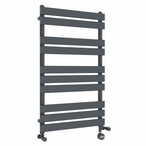 Juva 1000 x 600mm Dual Fuel Sand Grey Flat Panel Thermostatic Touch Control Electric Heated Towel Rail