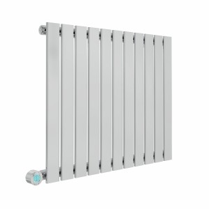 Karlstad 600 x 750mm Chrome Flat Panel Horizontal Wifi Electric Radiator - 800W