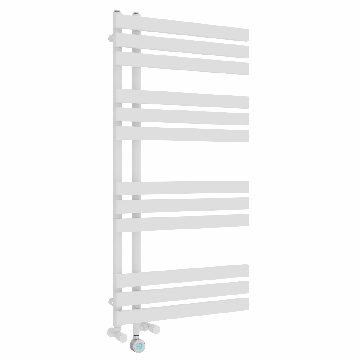 Koli 1200 x 600mm Dual Fuel White Thermostatic Touch Control Electric Heated Towel Rail