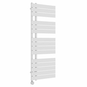 Kristiansund 1380 x 500mm White Thermostatic Touch Control Electric Heated Towel Rail