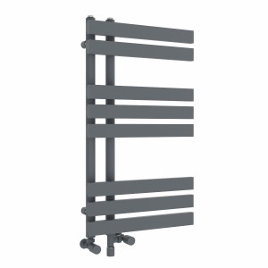 Koli 800 x 450mm Dual Fuel Anthracite Simple Electric Heated Towel Rail