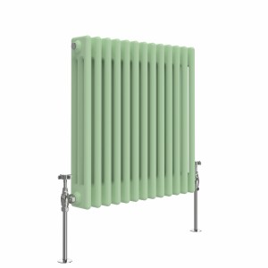 Bern 600 x 605mm Pastel Green Triple Horizontal Column Radiator