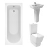 Aria Bathroom Suite with Close Coupled Toilet and Essential Single Ended Bath - 1700 x 700
