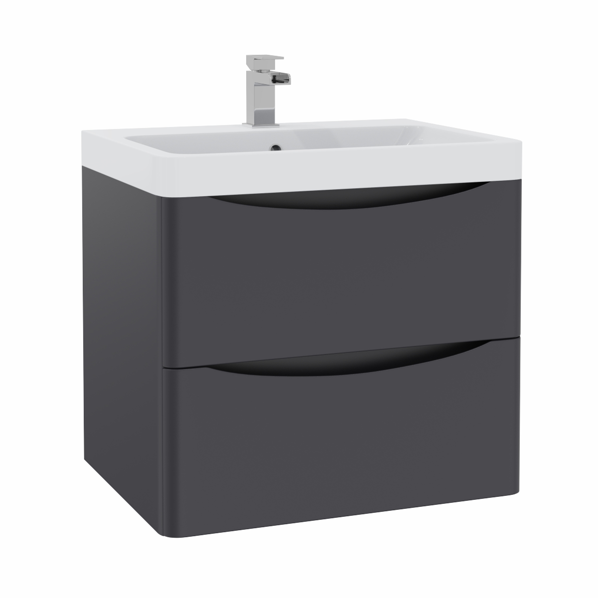 Avon Anthracite Wall Hung Basin Drawer Vanity Unit - 600mm