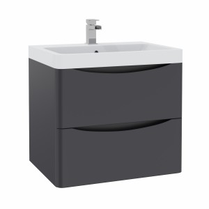 Avon Anthracite Wall Hung Basin Drawer Vanity Unit - 600mm