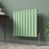 Karlstad 600 x 614mm Pastel Green Single Flat Panel Horizontal Designer Radiator
