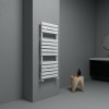 Carisa Plata Double Bath 1190 x 490mm White Designer Aluminium Towel Rail