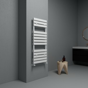 Carisa Plata Double Bath 1190 x 490mm White Designer Aluminium Towel Rail