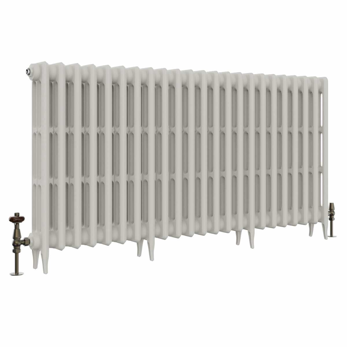 Classic  745 x 1460mm Porcelain White Triple Column Cast Iron Radiator - 23 Sections