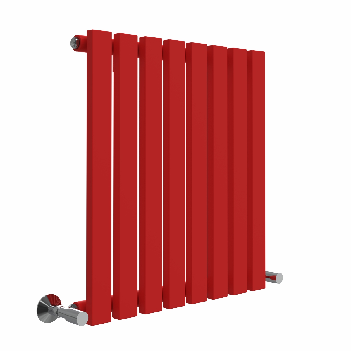 Lulea 600 x 550mm Signal Red Single Flat Panel Horizontal Designer Radiator