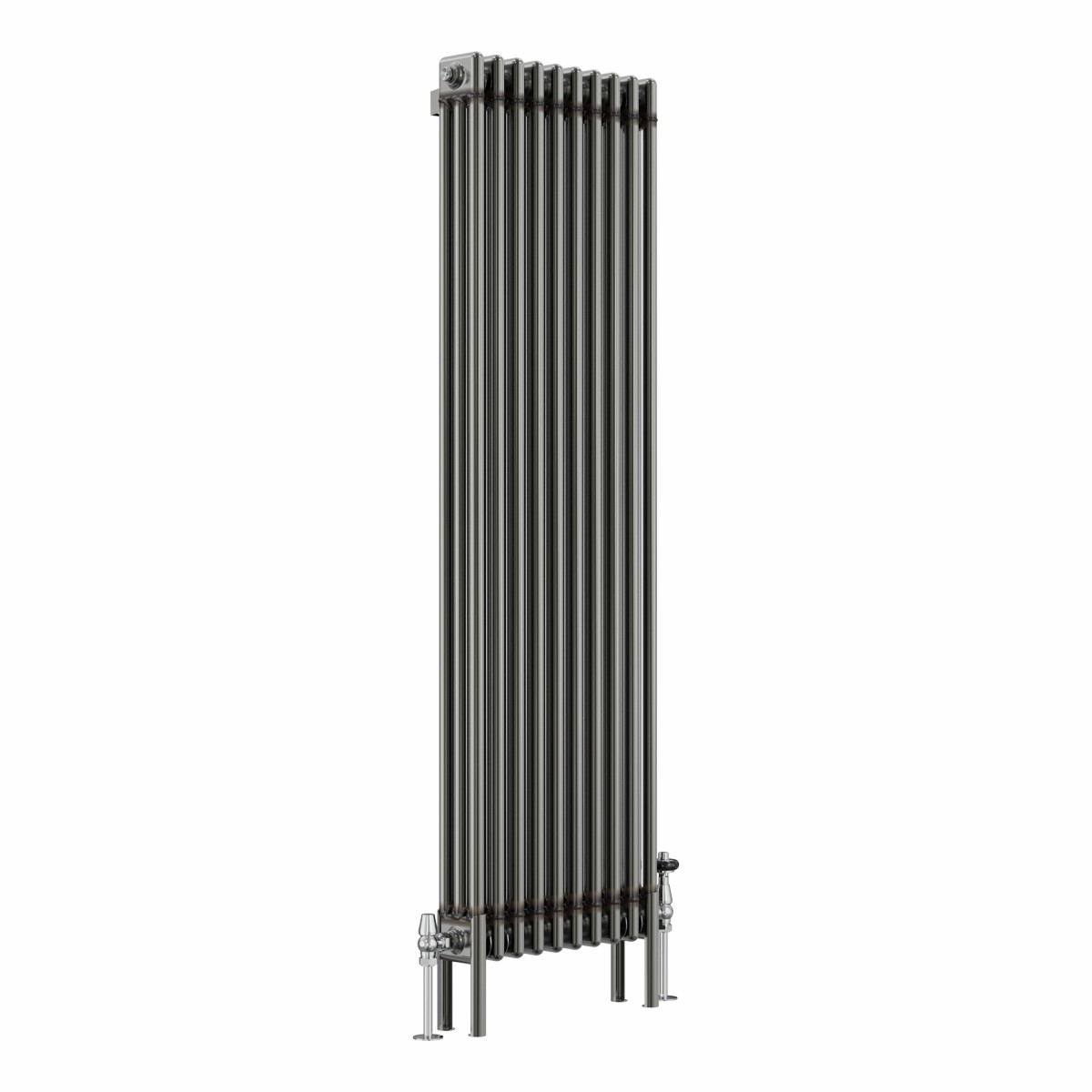 Bern 1500 x 470mm Raw Metal Triple Column Vertical Traditional Radiator